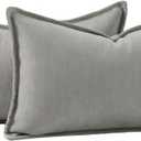 MADIZZ Textured Chenille Throw Pillow Covers Pack of 2 Natural Soft Decorative Accent Pillowcases Boho Neutral Couch Throw Pillow for Bed Home Decor for Sofa Livingroom 12x20 inch Grey