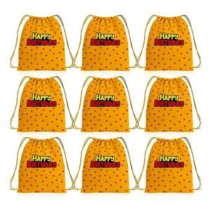 YusXirg 10PCS Anime Theme Drawstring Bags Yellow and Red Stars Birthday Party Decoration Goodie Bag Backpack for Birthday Party Supplier, Orange