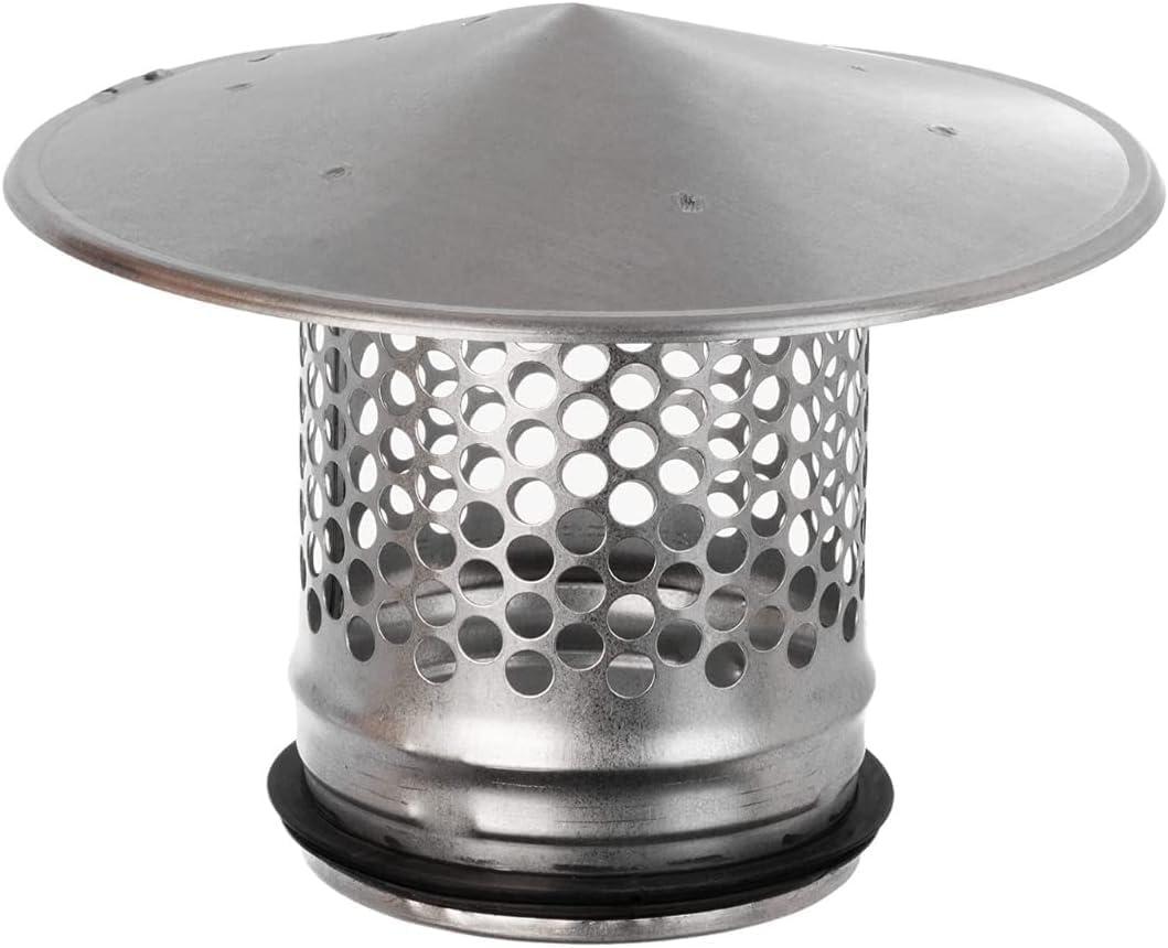 Steinberg14 Metal Roof Cowl 4 inch Exhaust Tube End - Round Roof Vent Cover - Rain Snow Hat - Vent Cowl Cap with Bird Guard - Mesh Protector