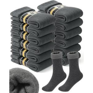 Henoyso 12 Pairs Thermal Socks Bulk Warm Winter for Homeless (M)
