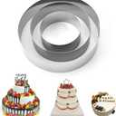Cake Ring Set, 3 Packs Round Cookie Cutter, Stainless Steel, Silver, 4/6/8 Inch