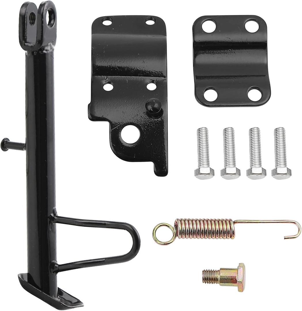 Mokuo Dirt Bike Stand,Motorcycle Kickstand, Scooter Mopeds Side Stand Come with Mounting Bracket in Iron Material Compatible with Most Scooter Mopeds Mini Bike,Height of 17.2cm Above Ground (Total Length:20cm)