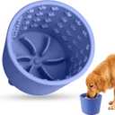 Dog Slow Feeder Lick Bowl, Silicone Dog Bowl with Strong Suction, Blue