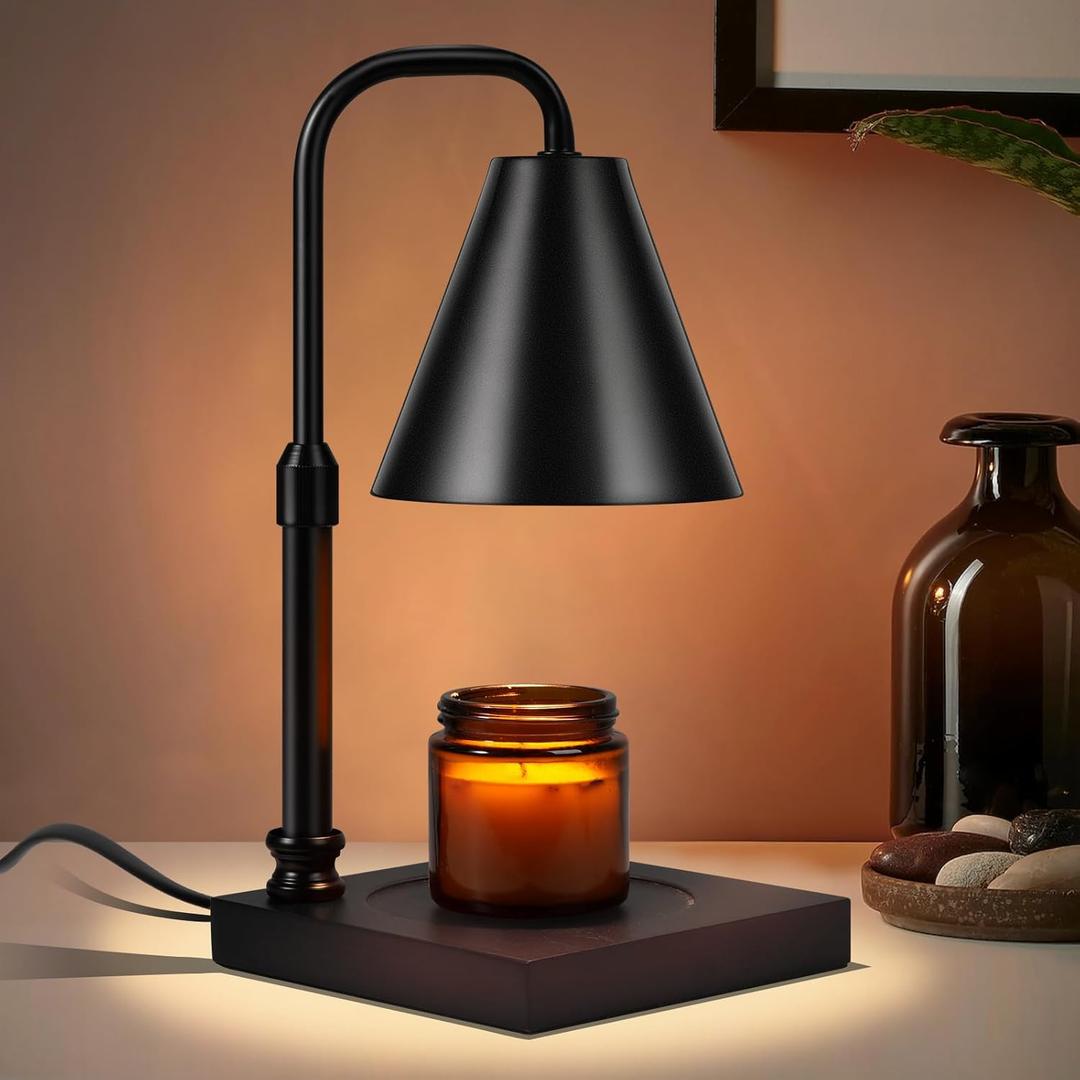 Candle Warmer Lamp with Dimmer, Adjustable Height Metal Candle Wax Warmer Warming Lamp 2/4/8H Timer for Scented Candles for Housewarming Bedroom Home Decor Mom Women Men Family (Black) Candle Warmer Lamp with Dimmer, Adjustable Height Metal Candle Wax Warmer Warming Lamp 2/4/8H Timer for Scented Candles for Housewarming Bedroom Home Decor Mom Women Men Family (Black)