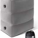 Sunany Inflatable Foot Rest Pillow for Travel, Kids/Adults Airplane Travel Pillow-Adjustable Height Cushions,for Kids to Sleep While Traveling,Suitable for Office, Home and Any Travell (1 Pack) (Grey)