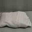 RYB HOME Linen Sheer Curtains for Living Room Textured Semi Sheer Curtains Large Window Treatment for Bedroom Patio Door, White, 52 inch Width x 108 inch Length, 2 Panels