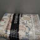 2x3 Washable Entryway Rug: Non-Slip Soft Small Indoor Area Rug for Bedroom Kitchen, Low Pile Stain-Resistant Durable Vintage Floral Carpet for Porch Laundry Kids Room Home Decor (Blue)