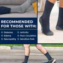 Pembrook Diabetic Socks for Men - 6 Pairs Crew Diabetic Neuropathy Socks for Men | Non Binding (Gray)