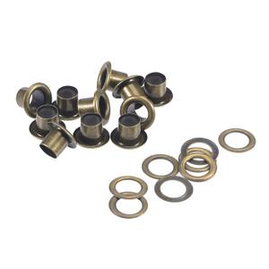 uxcell Grommets Eyelets with Washers Kit, 10.5 x 6 x 7mm Alloy Grommet for DIY or Craft Projects Bronze Tone 100 Set