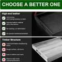 20 * 20 inches Leather Square Serving Tray with Hole Handles,High-End Light Large Service Tray for Ottoman Tray, Tea, Food, Butler - Countertop, Kitchen,Family Dinner, Picnic (Black)