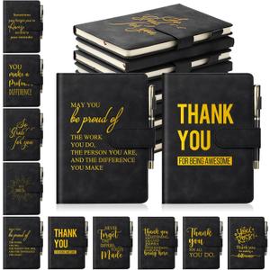Kosiz 40 Pcs Valentines Employee Appreciation Gift Bulk A5 Motivational Leather Notebook and Pen Inspirational Journal with Pen for Women Men Nurse Volunteer Social Worker Team Coworker Staff Teacher