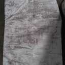 DEXI Area Rugs for Living Room, 8x10 Washable Low Pile Vintage Traditional Rug for Bedroom, Non Slip Large Indoor Carpet for Dining Office Nursery, Orange White