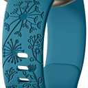 DGege Flower Engraved Bands Compatible with Fitbit Sense Bands/Versa 4/Versa 3/Sense 2 1 Band for Women, Cute Fancy Dandelion Floral Wristband Replacement Strap Compatible with Fitbit Versa 3 Bands Pack of 2