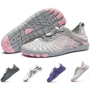 Hike Barefoot Shoes for Women Men Breathable & Non-Slip Athletic Footwear Wide Toe Water Shoes,Designed for Walking,Running&Swimming (Grey_pink) Size 40