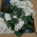 QIANYUN Faux Hydrangea Tree 30" Tall (2 Pack), Artificial Hydrangea Plant in Pot with White Flowers, Realistic Hydrangea Tree for Indoor Outdoor Porch, Patio, Home Decor