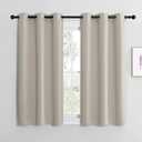 NICETOWN Kitchen Curtains for Decoration, Thermal Insulated Grommet Room Darkening Draperies/Panels for Laundry (Natural, 2 Panels, W42 x L48 inches)