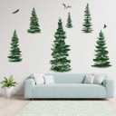 Pine Tree Wall Stickers - Woodland Forest Wall Decals - Nursery Living Room Bedroom Family Sofa TV Background Home Wall Decor (Large)
