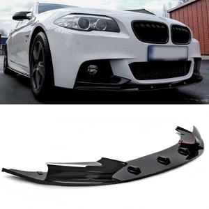 Front Lip Compatible with BMW F10 F11 5 Series 2011-2016, Fits for 528i 535i 535d 550i M5 GT xDrive, Bumper Air Dam Lower Chin Spoiler Splitter, Protection Body (Glossy Black)