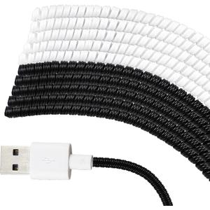 Frienda 10 Pcs Spiral Cable Protector, Chargers Cord Protector Data Cable Protective Sleeve Headphone Saver Charger Protective Data Lines Cover for Phone USB Prevent Pets from Biting(Black and White)