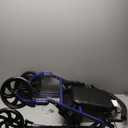 Drive Medical 10257BL-1 4 Wheel Rollator Walker With Seat, Steel Rolling Walker, Height Adjustable, 7.5" Wheels, Removable Back Support, 300 Pound Weight Capacity, Blue