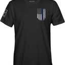 Fantastic Tees American Patriotic USA Flag Men's T-Shirt (Black, L)