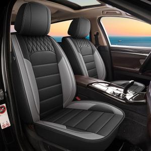 Car Seat Covers for Front Seat Fit for Dodge Journey 2011-2020: Automotive Faux Leather Seat Covers Faux Waterproof Seat Protectors(Black&Grey)