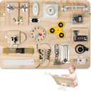 Busy Board for Toddlers 1 2 3 4 Year Old - Large Montessori Sensory Toys, Wooden Fidget Activity Board for Boys and Girls, Motor Skills Gifts for ADHD & Autistic Children Kids