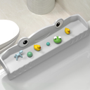 Kids Bathtub Topper MMIOFANT Splash Guard For Bath Tub-Bathtub Caddy Tray With Play Shelf-Bathtub Shelf Over Tub For Kids' Toy-Bathroom Toy Organizers, Gray