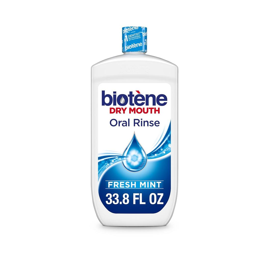 Biotene Oral Rinse Mouthwash for Dry Mouth, Breath Freshener and Dry Mouth Treatment, Fresh Mint  33.8 fl oz