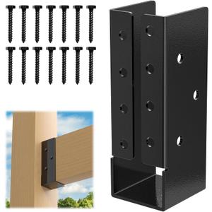 12-Pack 2"x6" Outdoor Concealed-Flange Joist Bracket with Screws - Q235B Steel Powder Coated Mount Light Joist Hangers for Beam, Swing, Handrail, Fence