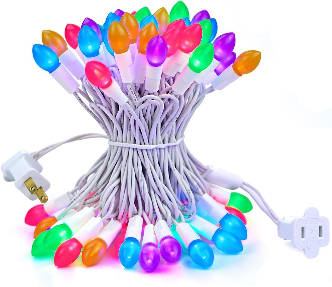 BOHON Easter Lights String 50 LED 17FT Multi Color Christmas Lights White Wire Pastel String Lights Plug in for Bedroom Indoor Patio Wreath Carnival Easter Decorations Outdoor, Waterproof (Yellow Green Blue Pink and Purple)