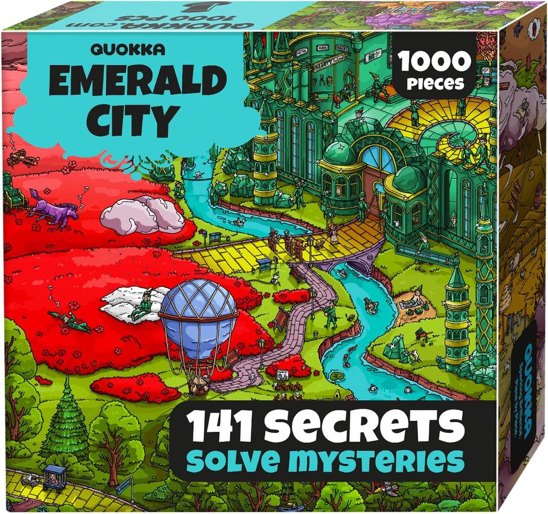 QUOKKA 1000 Piece Jigsaw Puzzle for Adults Emerald Kingdom  Puzzles for Adults 1000 Pieces Premium Box Packaging - Extra Fun Hidden Secrets & Audio Story  Perfect Relaxation Creativity Gift (Oz)