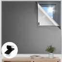 Blackout Curtains for Bedroom, 85" x 57" Temporary Blackout Shades for Windows, Portable Black Out Blinds Screen with 20 Loop & Hook, 100% Black Out Window Cover Film for Baby Nursery Travel RV - Grey