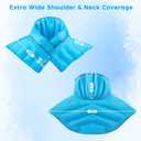 Neck Shoulder Heating Neck Wrap Microwave Heating Pad, Hot and Humid Back Pain Relief Hot Compress, Adjustable Microwave Neck Heater (NSF-Light Blue)