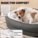 Small Dog Bed with Bolster, Small Dog Bed for Small Dogs, Dog Bed Washable with High-Density Foam Base, Washable Zippered Cover, Non-Slip Bottom, S, 31.5"L x 22.1"W x 5.9"Th
