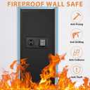 37.4" Tall Sturdy Wall Safes Between the Studs 16" Centers, Fireproof in Wall Safe with Removable Shelf, Combination Lock Hidden Safe for Money Jewelry Passport Documents