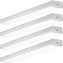 Sunco LED Garage Ceiling Lights Wraparound Fixture 4FT,Linkable Shop Light, 3500 LM, 40W=300W, 5000K Daylight, Hardwired, Surface Mount, Utility Workshop Light ETL 4 Pack
