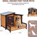 RUNSHED Insulated Outdoor Dog House for Small and Medium-Sized Dogs, Weatherproof Wooden Shelter with Elevated Floor & Ventilation, Easy Assembly (39.3 L x 37.5 W x 30 H)