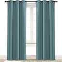 NICETOWN Greyish Blue Blackout Room Darkening Drapery Window Treatment Thermal Insulated Solid Grommet Curtain/Drape for Hall Home Decor (Single Panel, 42 x 84-inch)