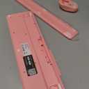 Wireless Keyboard and Mouse Combo - Round Keycaps, Full-Size Retro Typewriter Keyboard with Detachable Wrist Rest, Sleep Mode & Tilt Legs, 2.4GHz Cordless Connection for Mac/Windows/PC (Hot Pink)