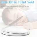 SS114 Toilet Seat Replacement Compatible with TOTO, Elongated Soft Close Toilet Seat for SS113/SS154/SS204/SS214/SS224, Transitional Heavy Duty Oval Toilet Seats, 2-Pack Toilet Bolts and Nuts, White