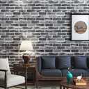 Grey Brick Wallpaper Peel and Stick 472 inch Removable Rustic Gray Brick Contact Paper Textured Waterproof Faux Rock Stone Self Adhesive Vinyl Roll Wall Covering Realistic Home Decor