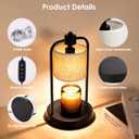 Candle Warmer Lamp Electric with Timer: Wax Melts Warmer - Dimmable Candle Wax Warmer Electric Candle Warmer with Replacement Bulbs, Bedroom Home Decor Compatible with Various Candles-Linen