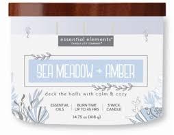 SEA MEADOW+ AMBER 14.75 OZ 3 WICK CANDLE