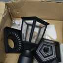 Solar Outdoor Post Lights 1 Pack, Dusk to Dawn Outdoor Column Light with Pier Mount Base, Black Exterior Solar Powered Pole Light for Outside Porch Yard Pathway Driveway