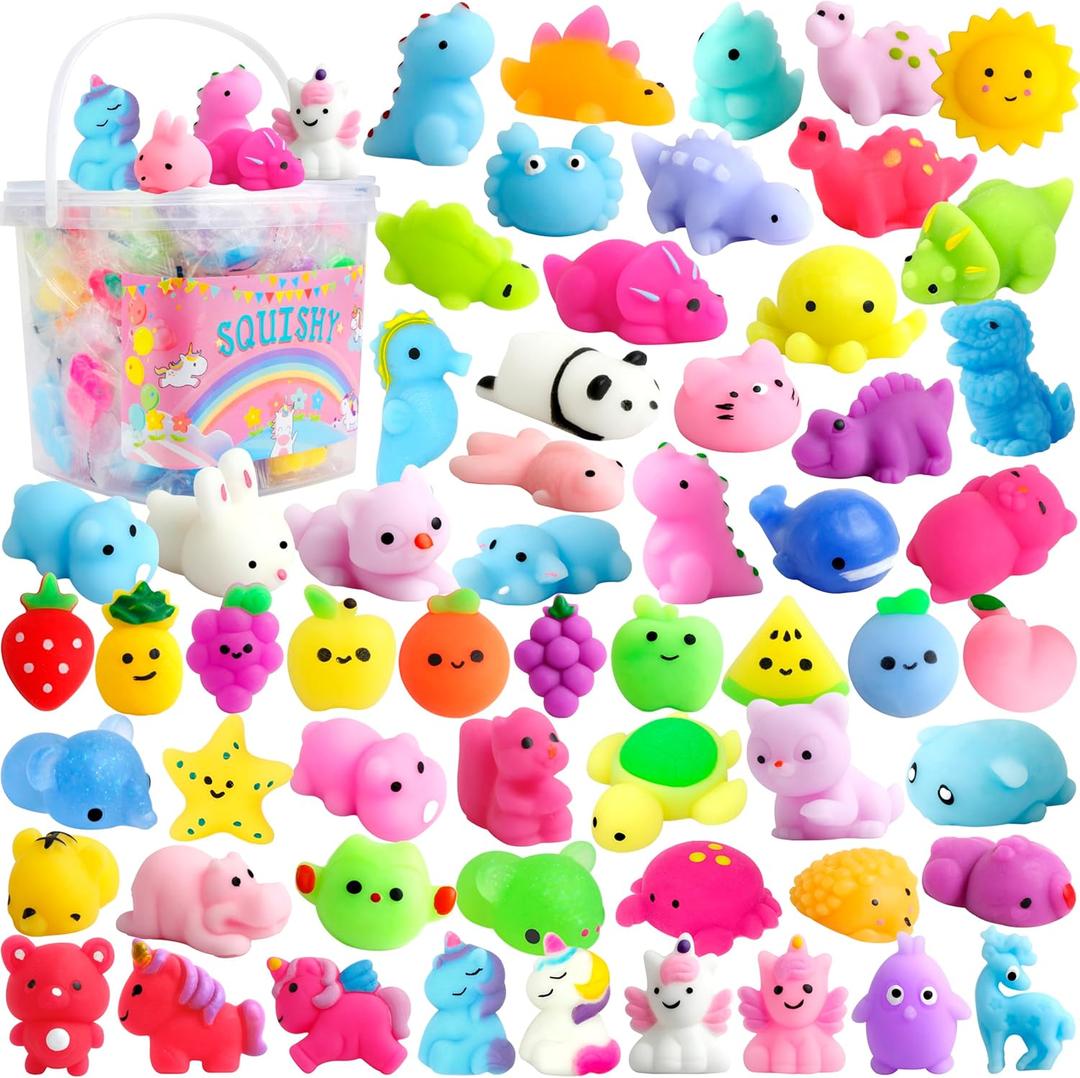 150 Pack Mochi Squishy Toys Kawaii Squishies Stress Relief Toys Pack Boys Girs Party Favors Bulk Birthday Gifts Valentines Day Gifts for Kids Easter Egg Fillers Easter Hunt Basket Pinata Stuffers