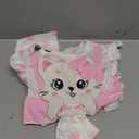 Baby Girl Clothes Newborn Romper Cute Cat Ruffled Long Sleeve Love Fall Winter Outfits with Bow Headband 0-18 Months (3-6 Months, Pink)