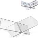 Clear Acrylic Book Stand Large 12.6 x 6.7 x 5 in Book Holder for Cookbooks, Bibles, Art & Coffee Table Display | 2-Piece Cross Frame Design, Sturdy 0.2in Transparent Acrylic