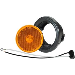2 x LED 2.5" Round Amber side Marker Light Kit Grommet Wire Pigtail Truck Trailer Reflector Light with Black Mounting Ring, 2.5 Inch Diameter, Safety Marker for Trucks and Trailers