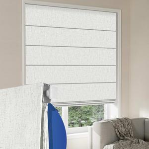 No Drill Cordless Roman Shades for Windows White, Custom Size | Linen Blackout Roman Blinds for Indoor Windows, Thermal Insulated, Polyester for Bedroom, No Tools, Easy to Install (24*64)